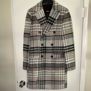 Men’s Brown/Black/Tan Houndstooth Overcoat